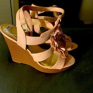 Blush colored wedges. Worn once or twice. Great condition